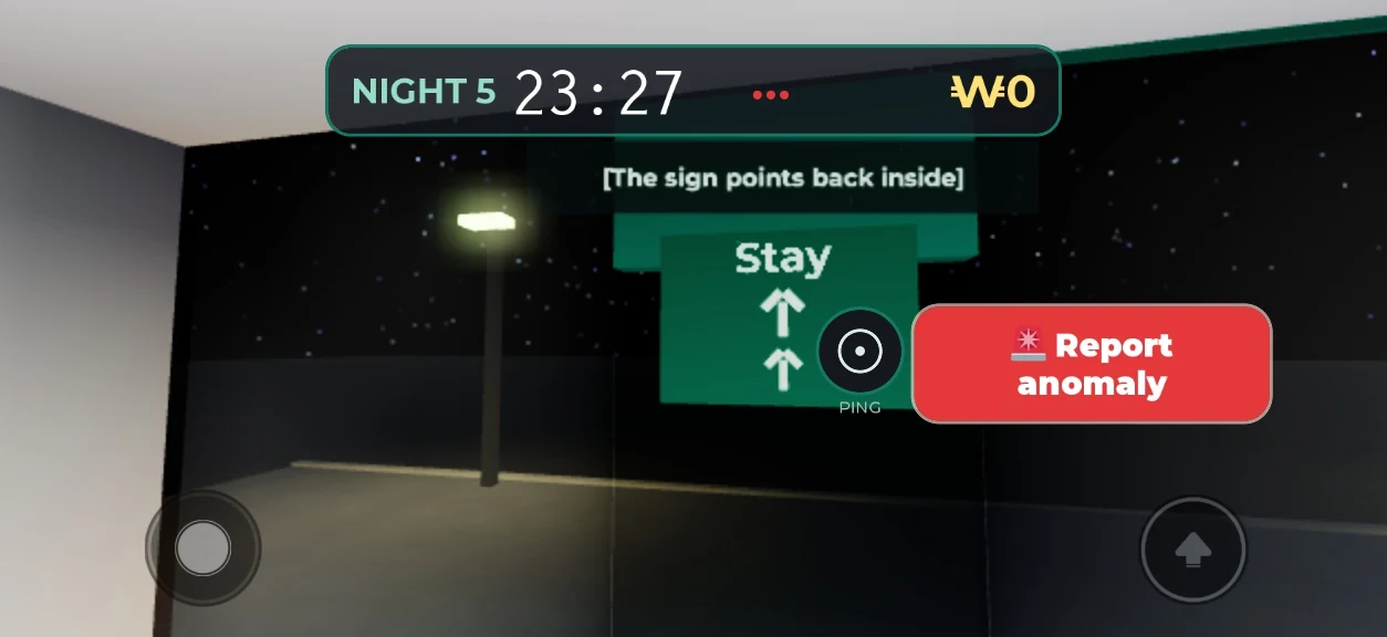 Earlier local development build: the exit sign points into the store.